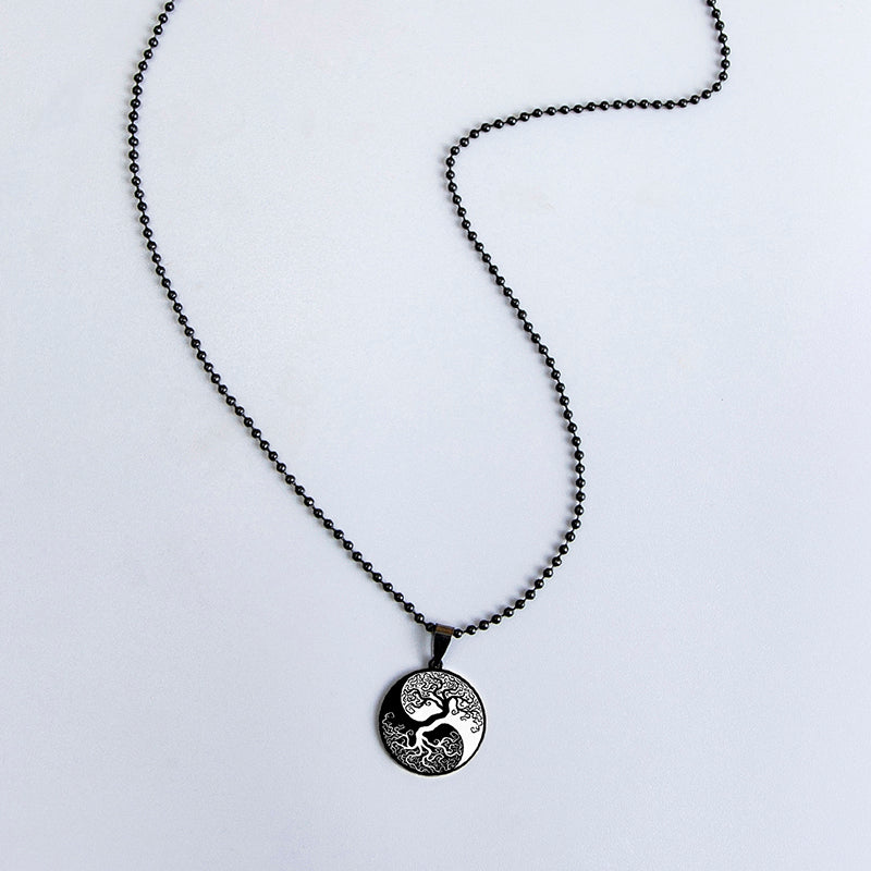 Yin Yang Rose Flower Necklace
