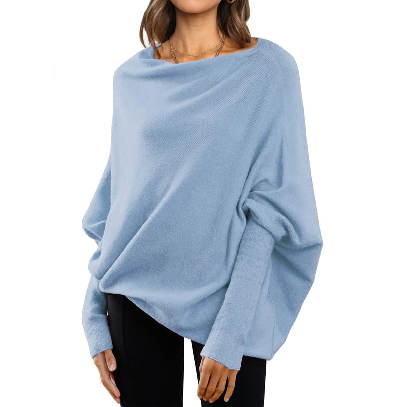 Loose Bat Sleeve Sweater Tops