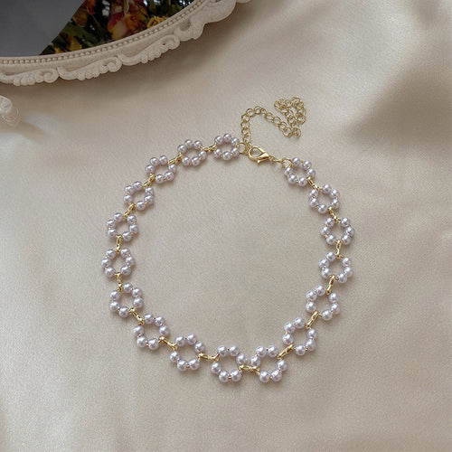 Artificial Pearl Double Layer Necklace