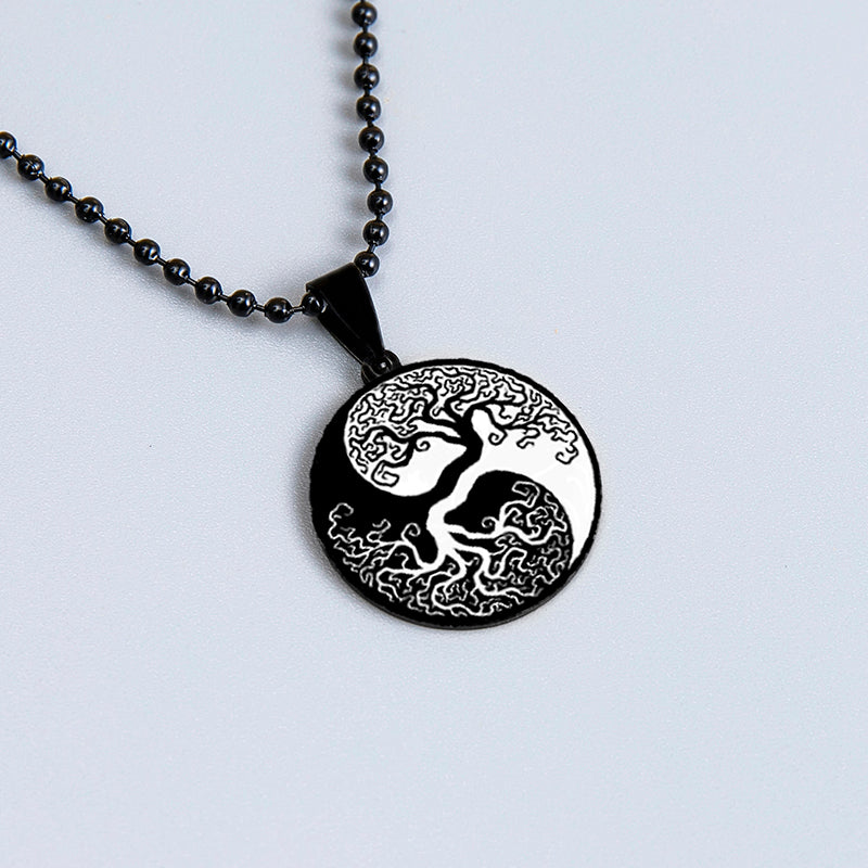 Yin Yang Rose Flower Necklace