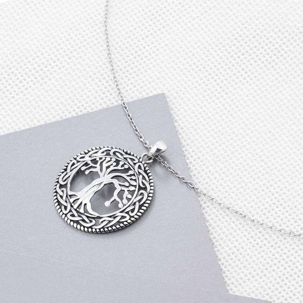 Tree Of Life Round Pendant Necklace