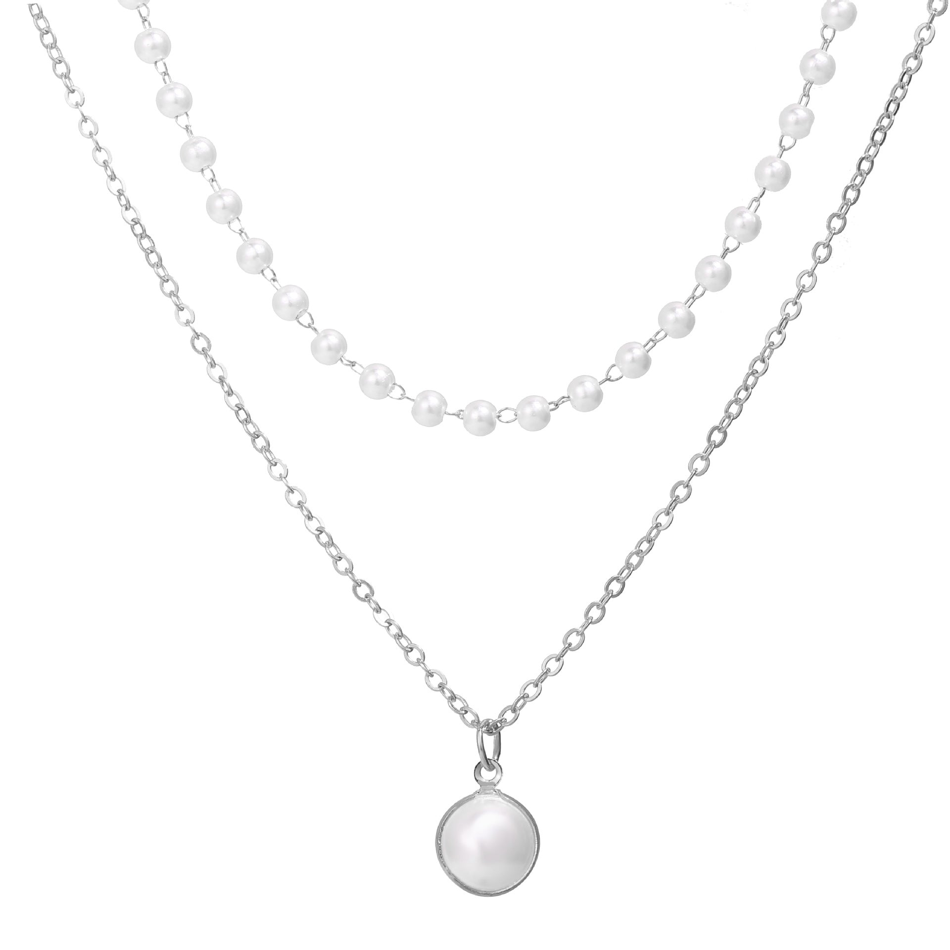 Artificial Pearl Double Layer Necklace