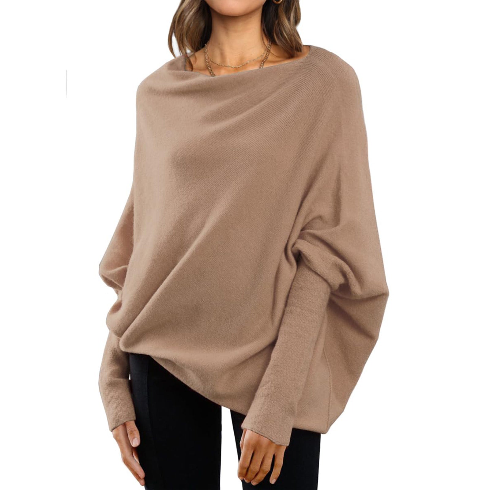 Loose Bat Sleeve Sweater Tops