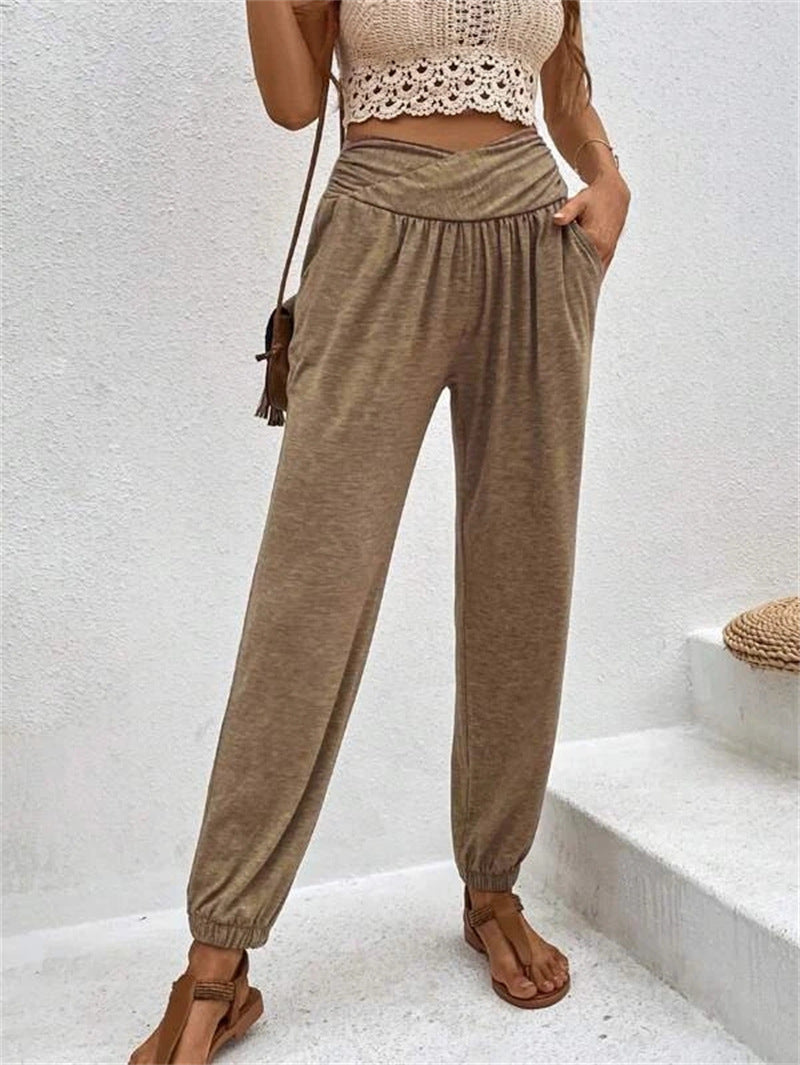 High Waist Ankle-tied Trousers