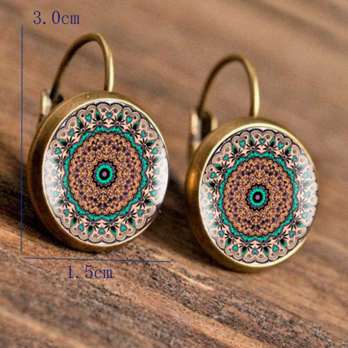 Vintage Datura Flowers Time Stone Glass Earrings For Women