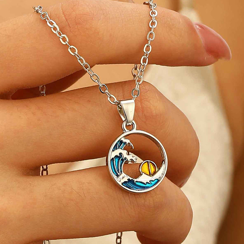 Sun Water Drop Pendant Necklace