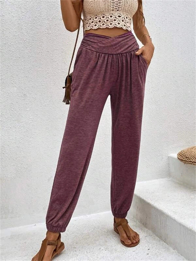 High Waist Ankle-tied Trousers