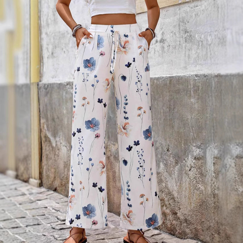 Casual Printing Loose Trousers