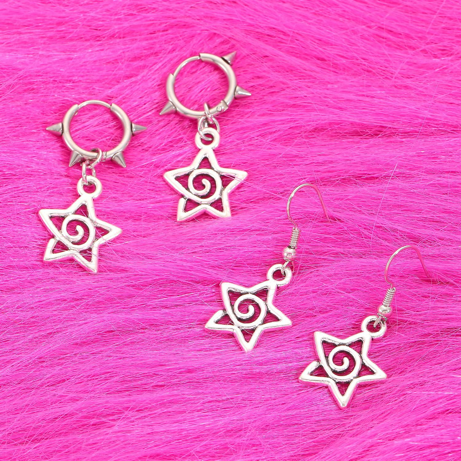 Cute Swirls Bowknot Gothic Charm Rivet Earrings For Women Punk Pull Style Jewelry Vintage