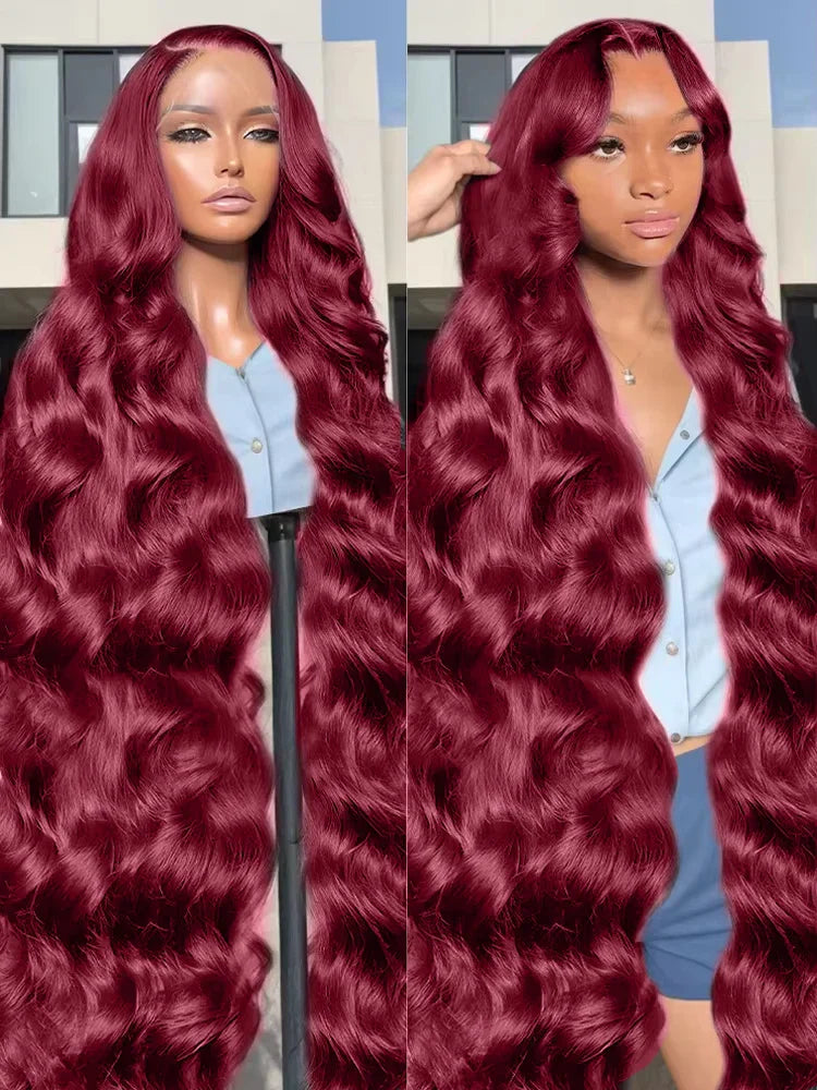Body Wave Burgundy Human Hair Wigs