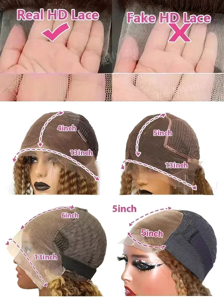 Deep Wave HD Lace Front Human Hair Wigs