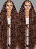 Chocolate Brown Deep Wave Human Hair Wig