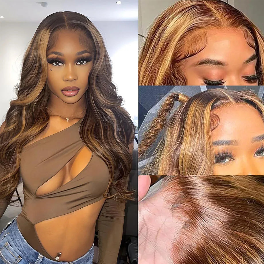 Body Wave Highlight Human Hair Wigs