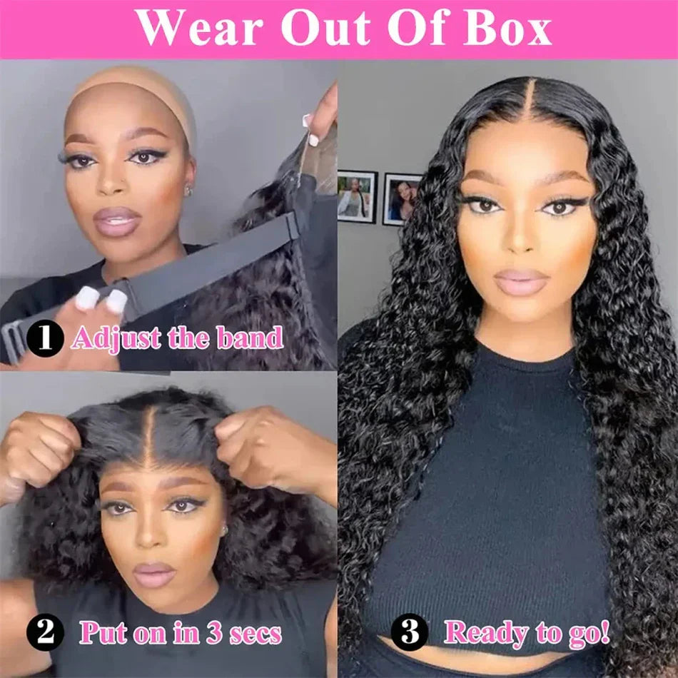 Hd Lace Closure Curly Glueless Wig