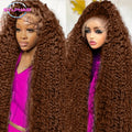 Chocolate Brown Hd Lace Frontal Human Hair Wigs
