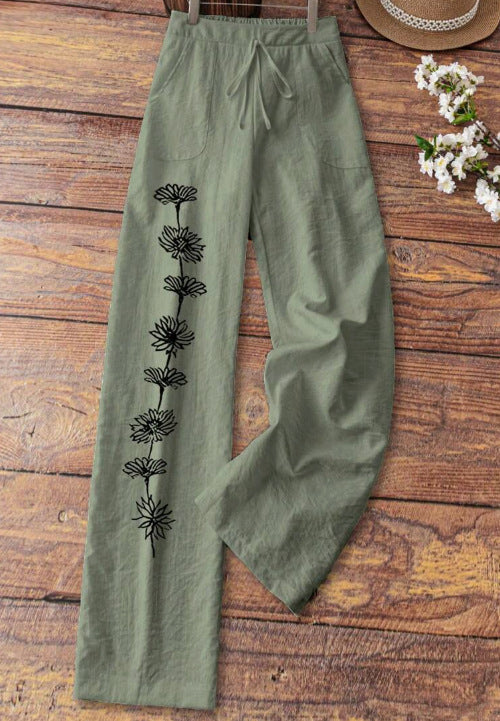 Casual Printing Loose Trousers
