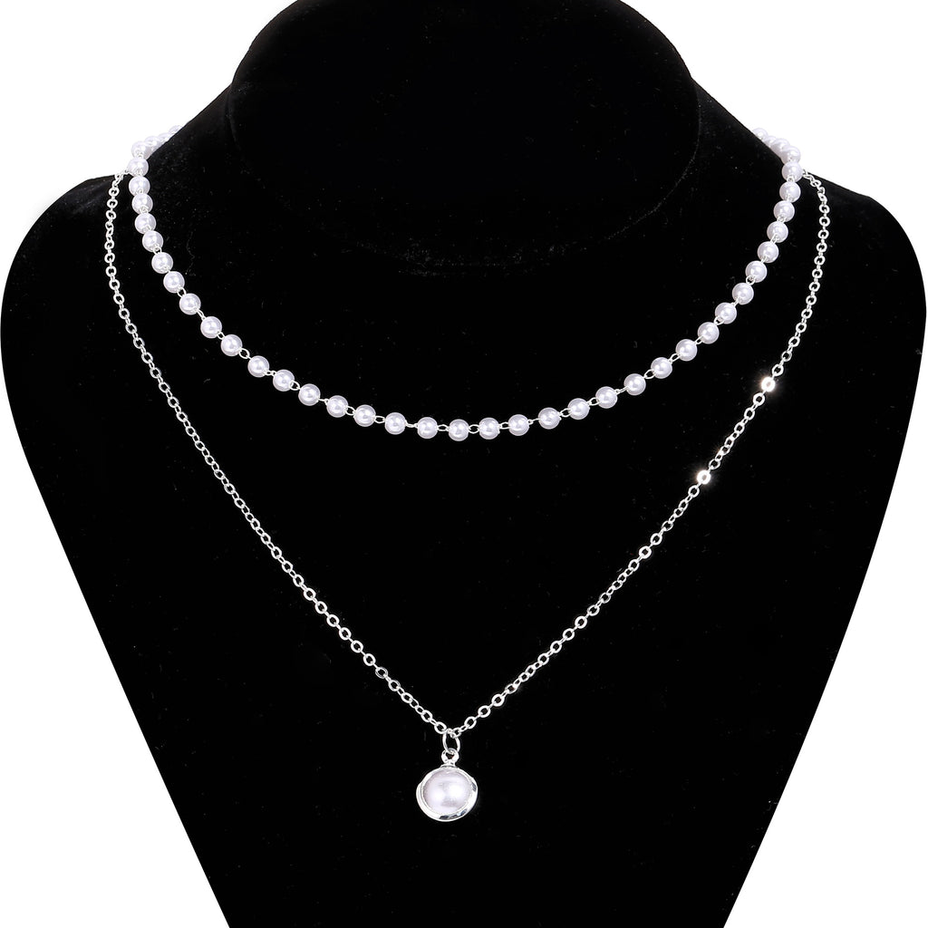 Artificial Pearl Double Layer Necklace