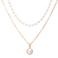 Artificial Pearl Double Layer Necklace