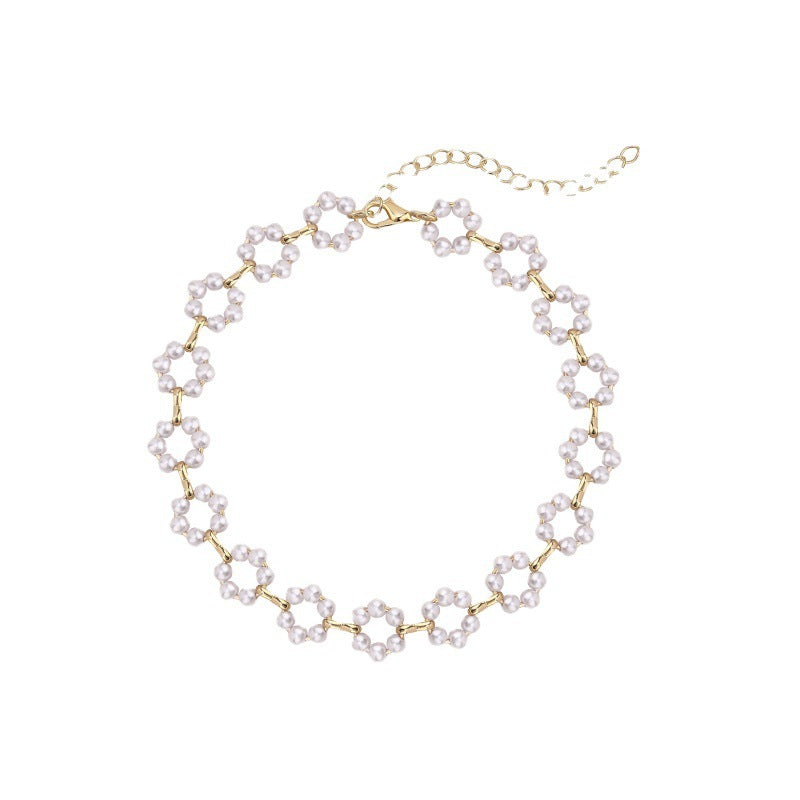 Artificial Pearl Double Layer Necklace