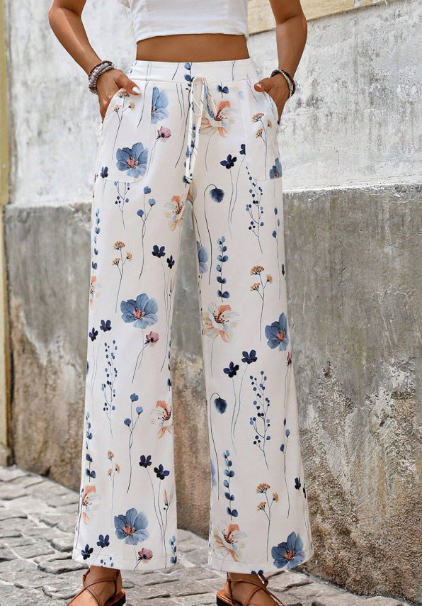 Casual Printing Loose Trousers