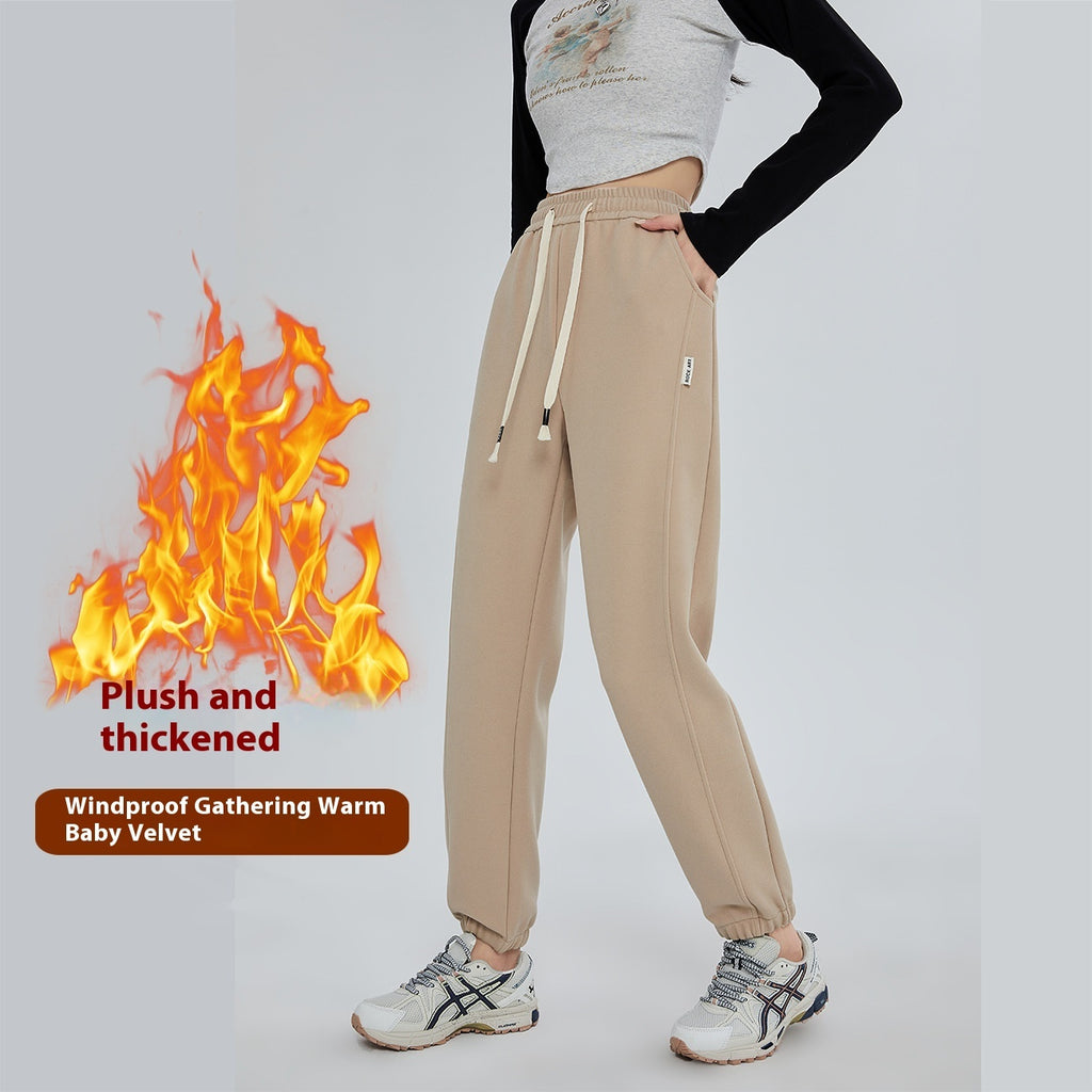 Fleece-lined Thickened Windproof Trousers