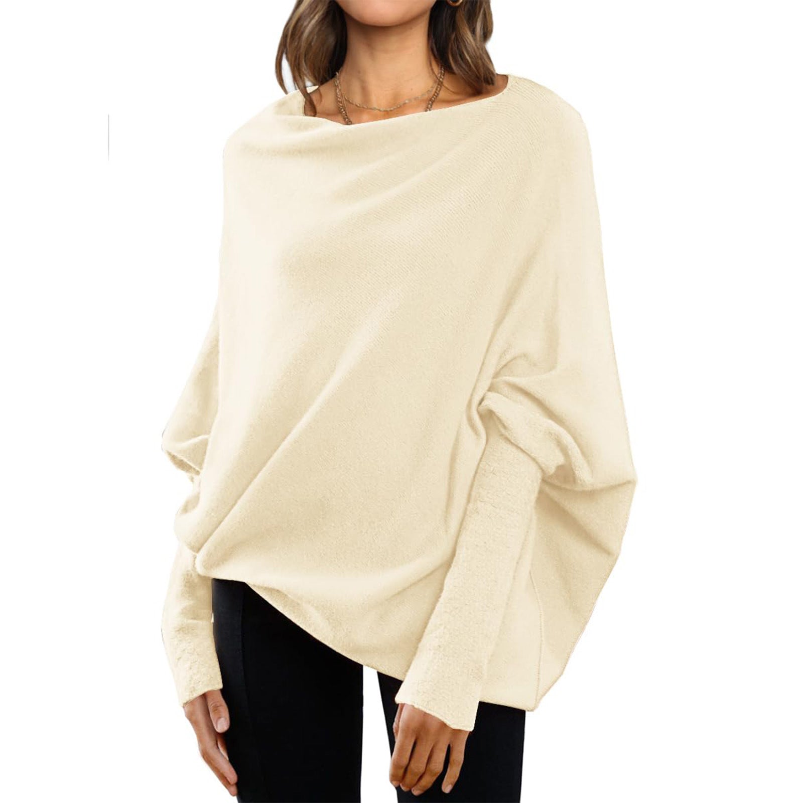 Loose Bat Sleeve Sweater Tops